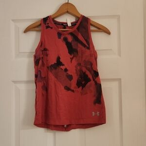 Under Armour Women's Red and Black Patterned Tank Top
